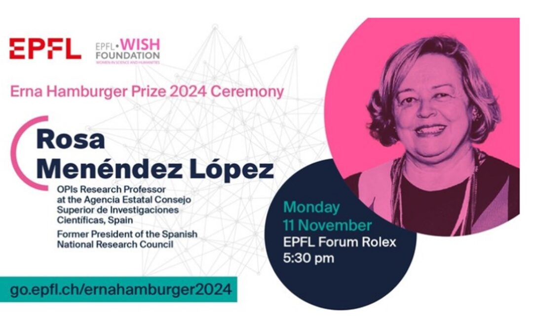 Rosa Menéndez recibirá el próximo 11 de noviembre el galardón Erna Hamburger 2024